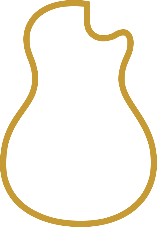 Outline of a orchestra model guitar with a cutaway